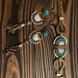 Stella and Dot -bracelet and earrings